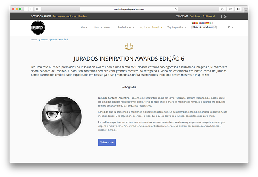 Facundo Santana -  Jurados Inspiration Photographers 6ta Edición